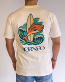 Camiseta Surfboard de BORNEO en crema, vista frontal