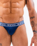 Jockstrap azul de BORNEO, detalle de la pretina