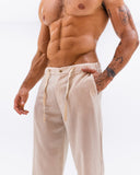 Pantalón de lino Ivory de BORNEO, detalle del tejido