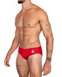 Bañador Cranberry de BORNEO en rojo intenso, vista lateral