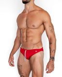 Bikini de baño Cranberry de BORNEO en rojo intenso, vista lateral