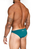 Bikini de baño Esmeralda de BORNEO en verde azulado petróleo, vista posterior