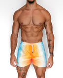 Short de baño Glitter de BORNEO con degradado de azul celeste a naranja, vista frontal