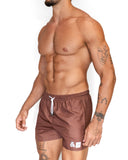 Short de baño Brown de BORNEO en marrón chocolate, vista lateral